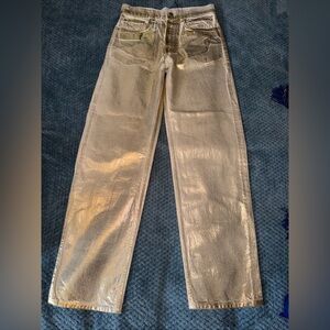 Zara Gold Straight Leg Women's Jeans